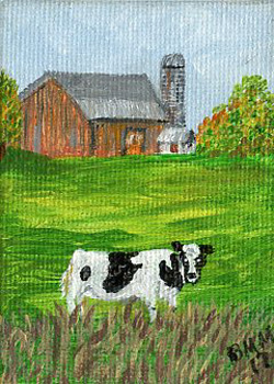 On The Farm  Beverly M McCormick Kennan WI acrylic  SOLD